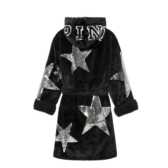 PINK Victoria's Secret Other - COZY Victoria's Secret Plush Black Star Robe XS/S